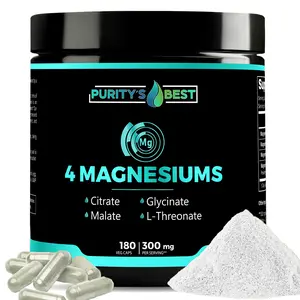 Purity’s Best 4 MAGNESIUMS Magnesium L-Threonate, Glycinate, Citrate, Malate