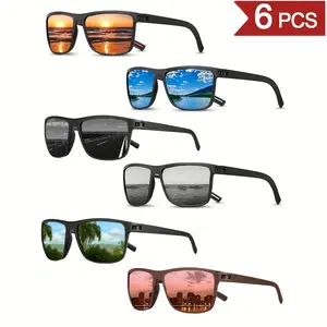 Paleshy 6pcs Polarized Sunglasses for Men Lightweight Sun Glasses with UV Protection for Driving Fishing Golf