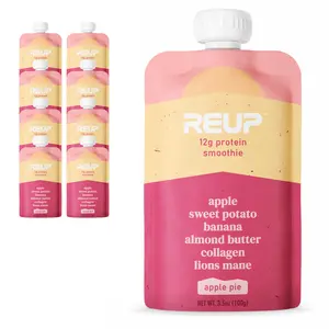 Reup Collagen Protein Smoothie - 12g Protein, 10 Collagen, Dairy Free, Ready to Drink, 0g Added Sugar - 8 Count