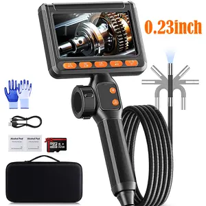 SHEKAR Industrial Endoscope Camera Borescope 360° Rotatable Two-Way, with 32GB Card, 3 Adjustable Lights, 1080P, 0.33in Articulated Snake Camera, 5.5FT Semi-Rigid Cable, 4.3in LCD Screen, Video Inspection for Automotive Mechanics