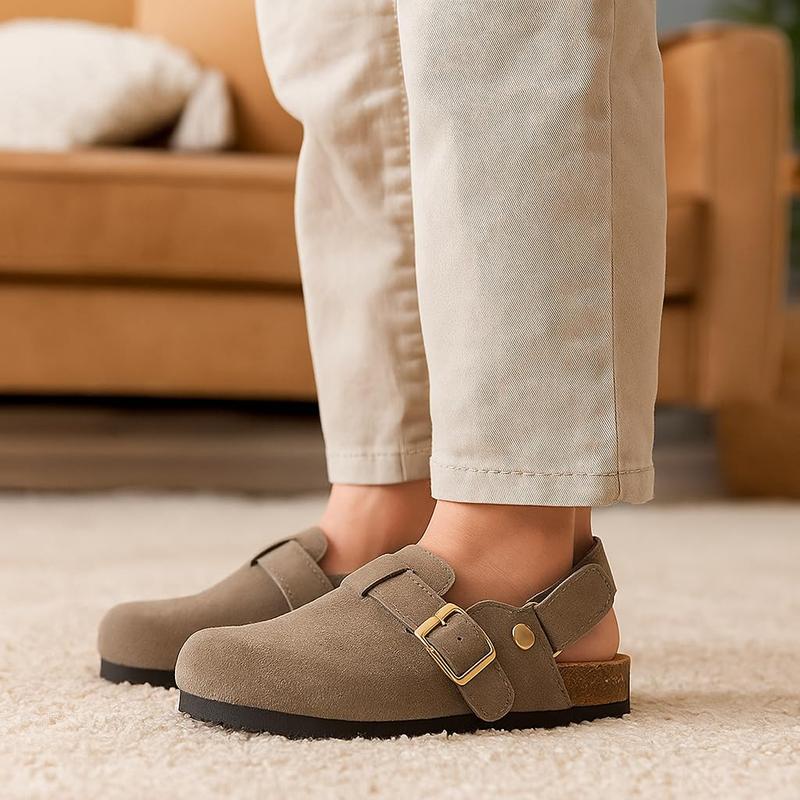 Project Cloud Kids "Little Benton Strap" Clogs for Kids Genuine Leather, Memory Foam Water Resistant Clogs Lightweight Non-Slip Girls Footwear