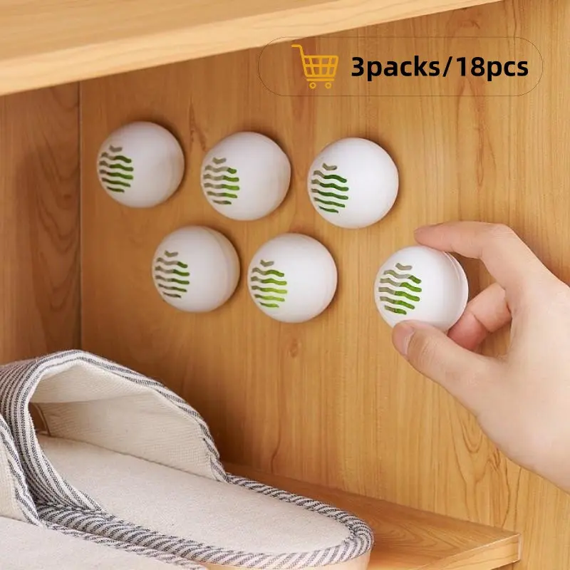 18pcs/3packs Shoe Deodorizer Balls, Shoe Deodorant, Shoe Smell Eliminator, Shoe Smell Remover, Odor Eliminator for Shoes, Luggage, Gym Bags, Closet, Ideal for Athletes & Travelers