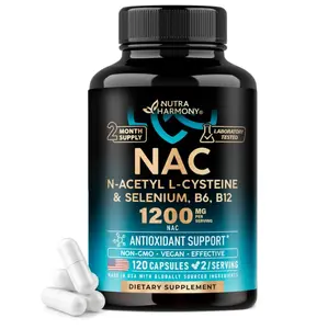 NAC Supplement | Selenium | B6 | B12 - Antioxidant, Immune Support - N Acetyl Cysteine 600 mg per Capsule, 1200 mg per Serving - Lab Tested - Non-GMO, Gluten-Free, Vegan - 120 caps, 2 Month Supply