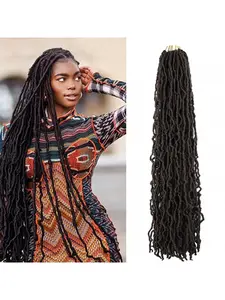 7Packs 36 Inch Soft Locs Crochet Hair Pre Looped Curly Wavy Hair Whole Strand Faux Locs Crochet Braids for Butterfly Locs Crochet Hair for Black Women Synthetic Curly Wigs