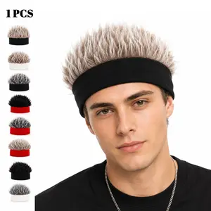 Novelty Faux Hair Party Headpiece, Funny Spiky Hair Accessory, Halloween Carnival Masquerade, Hip Hop Theme, Multiple Colors, 1 Pack