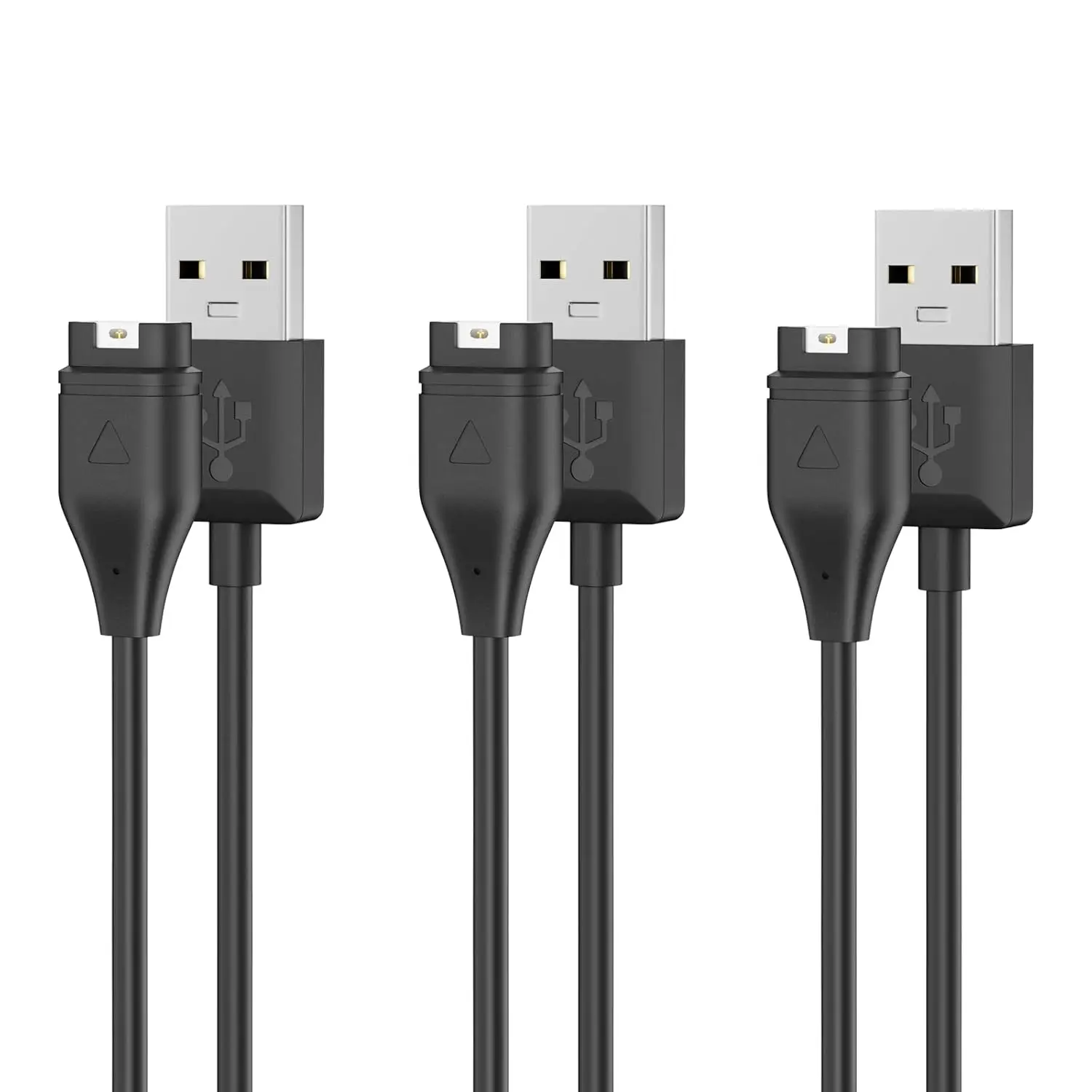 3-Pack Garmin Compatible Charger Cable - Wearable Accessory for Forerunner 55, Vivomove Style, Enduro, Approach S10, D2 Charlie, First Avenger, Impact Bat Swing Sensor, Striker Cast