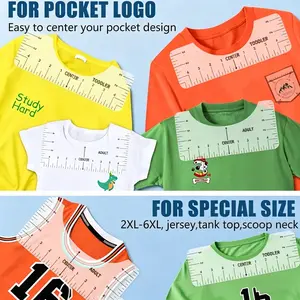 T-shirt Ruler Guide for Vinyl Alignment, 4 Counts T Shirt Rulers To Center Designs, Alignment Tool with Soft Tape Measure, Craft Sewing Supplies Accessories, Sewing Rulers For Fabric