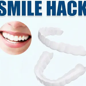 【3 Pairs】Smile Hack Instant Veneers - Viral TikTok Teeth Whitening Cover DIY Moldable Accessory for New Year Party Ceramic Set Toothbrush