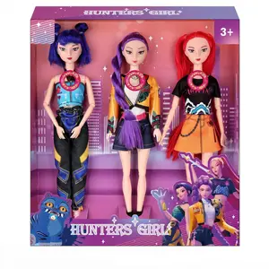 Hunters Girl Fashion Doll Set - 3PCS Style Action Figures for Kids Flexible Joint Hunters Girl Dolls - Easy to Pose for Kids' Creative Play Perfect Gift for Girls Birthday Gift Idea