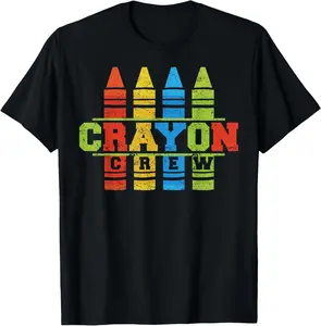 100% Cotton Cray Colors Child Art - Funny Crayon Crew T-Shirt