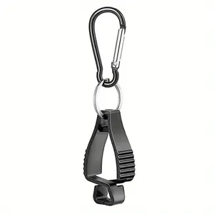 Durable Glove Clip Holder with Key Ring - Secure Textured Grip, Anti-Loss Metal & Plastic Glove Grabber for Professional Work & Industrial Use Keychain Holder Keychain Attachment