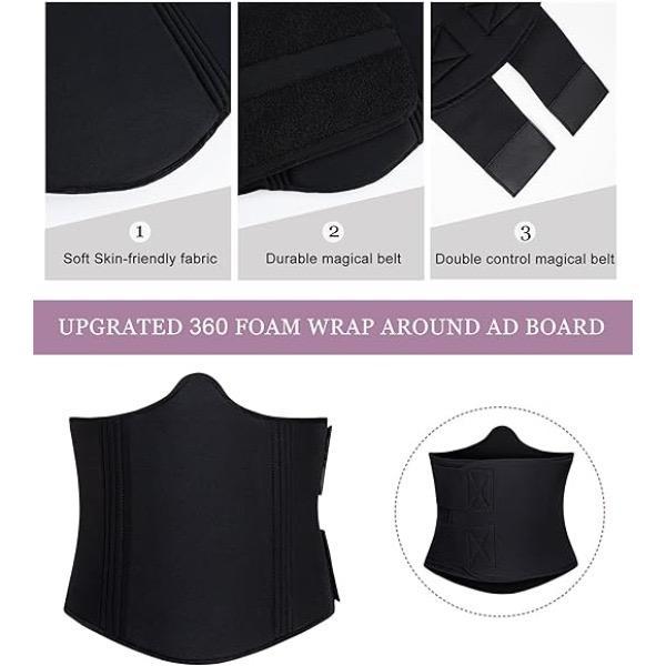Black 360° Lipo Foam Ab Board – Post Surgery Abdominal Compression Board & Waist Support Wrap
