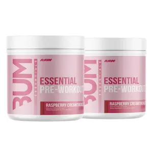 RAW Essential Pre Workout Powder (2 Pack) – Energy, Focus & Pump – 4g Citrulline, 3.2g Beta Alanine & 200mg Caffeine – Pre Workout Supplement – 30 Servings Each (2 Pack, 60 Total Servings)