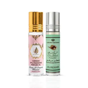 Choco Musk Pistachio Perfume Oil CPO 6ml (0.2 oz) by Al Rehab & Pink Blush Shams Al Emarat Khususi Roll-On Perfume Oil 10ml (0.34 oz) By Ard Al Zaafaran
