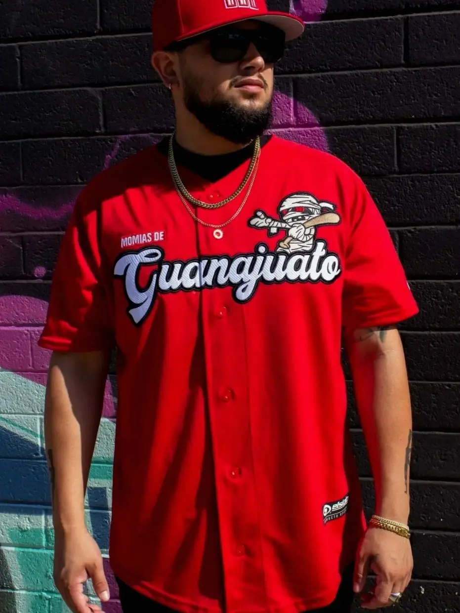 (RED) GUANAJUATO momias jersey, Mexico Baseball Jersey Hot For Sport, Baseball Gift For Fans