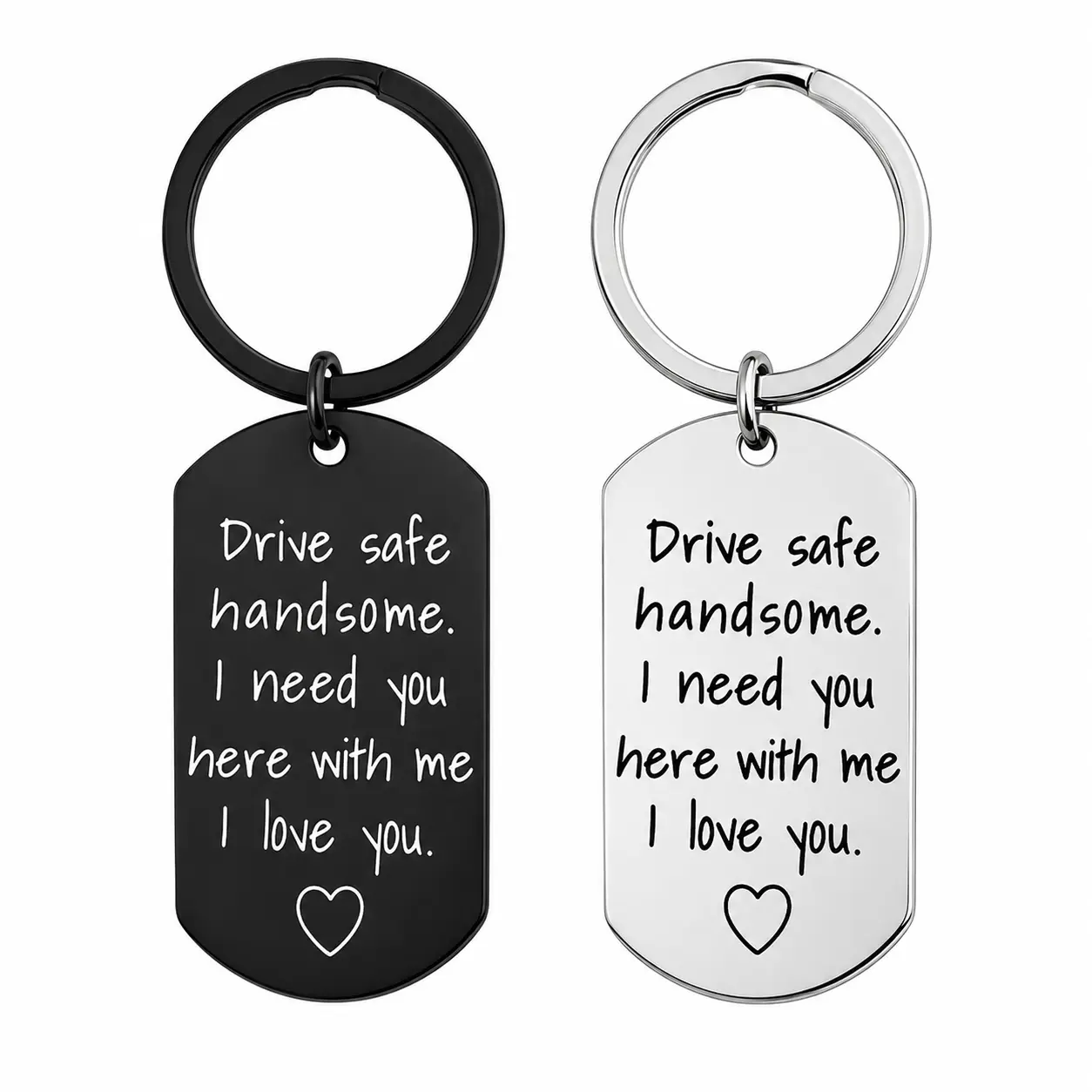 Drive Safe Keychain for Boyfriend - Drive Safe Handsome I Need You Here With Me Keyring Birthday Valentine’s Day Gifts for Him Boyfriend Husband Gifts