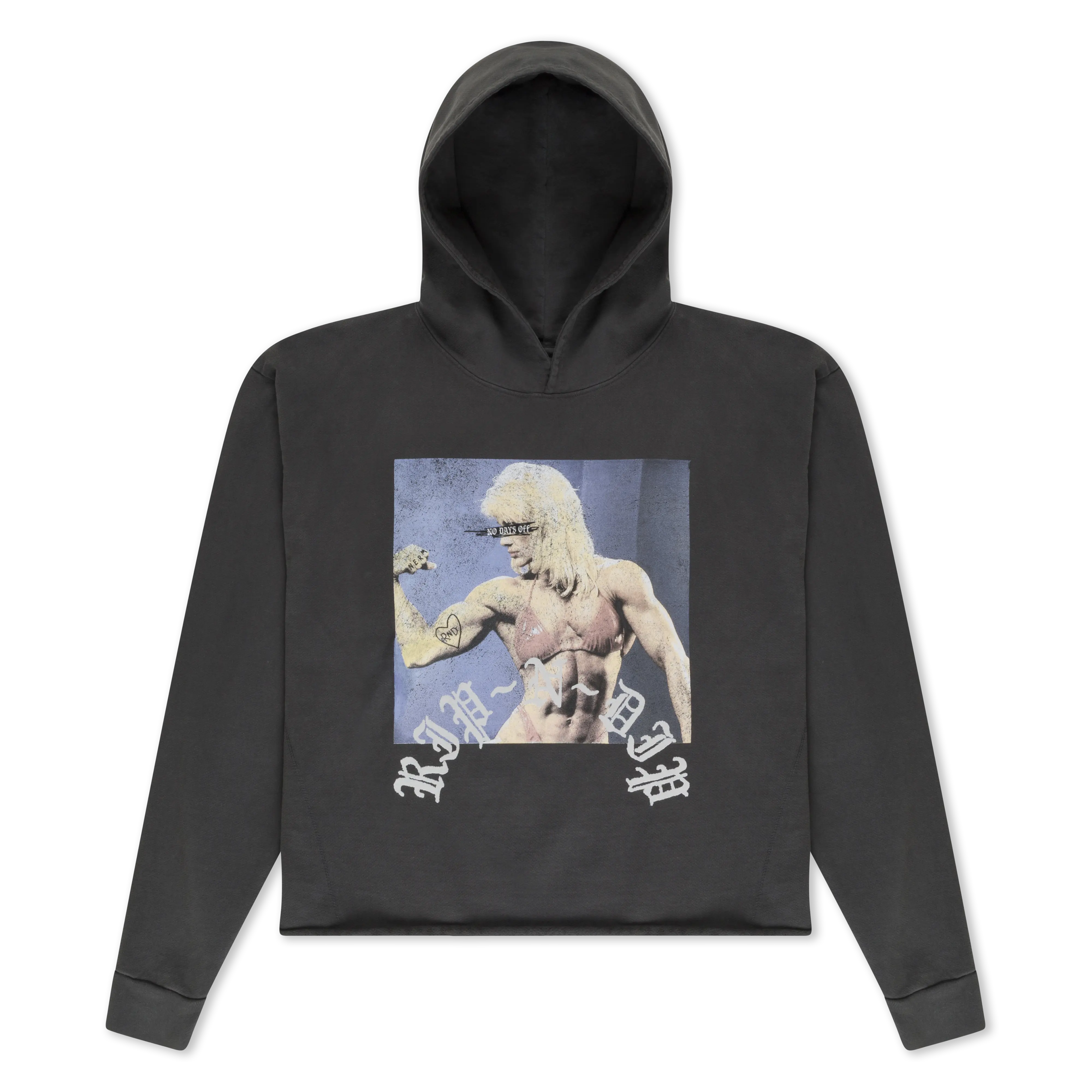 Women's Boxy Cropped Hoodie Sweatshirt, Heavyweight 500GSM Cotton Pullover Top with Front & Back Graphic and Raw Cut Hem, Sweatshirts, Printed, Casual, Tops, Clothes, Graphic Art, Raw Hem Edge, Bottom, Hooded Neck, Front/Back Print, Cropped Crew Neck Wome