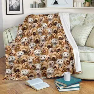 Goldendoodle Full Face Fleece Blanket Custom Cozy Dog Lover Gift