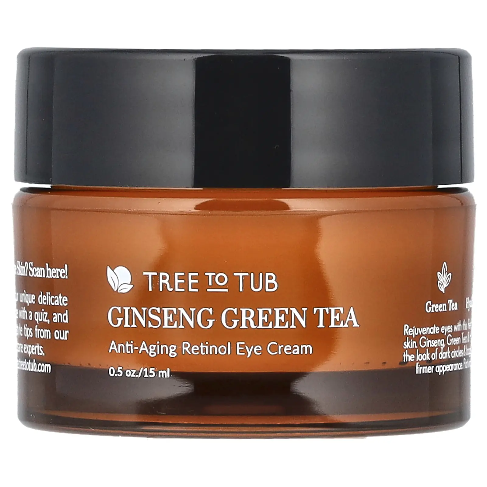 Tree To Tub Ginseng Green Tea, Anti-Aging Retinol Eye Cream, 0.5 oz (15 ml)