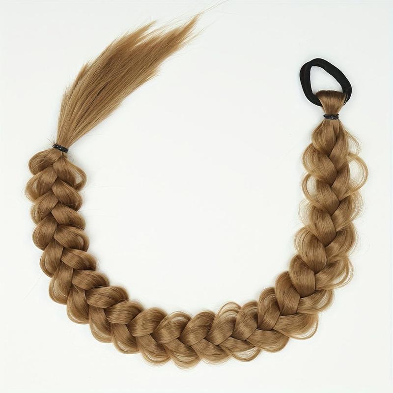 Flexible Braided Wig Headband | Long Straight Hairpiece for Updos & Half Styles | Reusable Fashion Hair Accessory