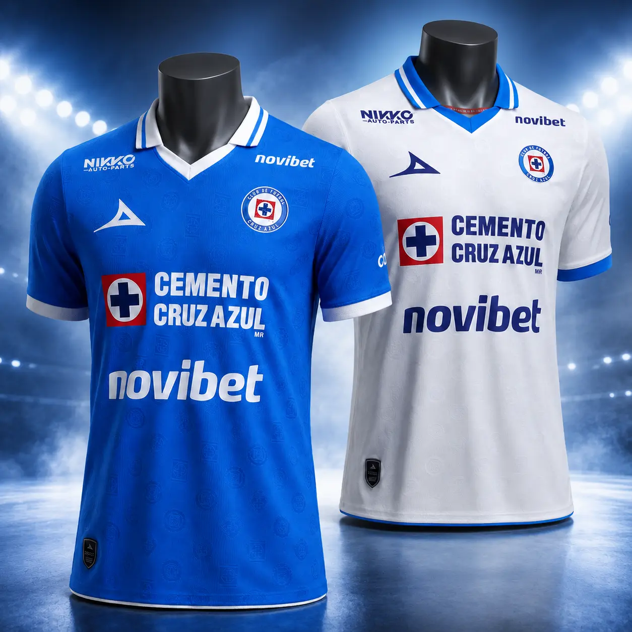 Unisex Cruz Azul 2026/27 Liga MX Home & Away Replica Soccer Jerseys – Blue or White Football Shirt with Polo Collar, Tonal Pattern, Contrast Trim, Short Sleeves, Lightweight and Breathable Match Day Fan Top for Men and Women, Training and Casual Wear