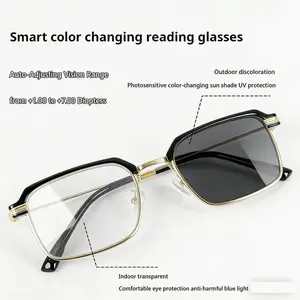 Multifunctional Autofocus Reading Glasses, UV & Blue Light Protection, High-Definition Lenses, Soft Silicone Nose Pads, Unisex, Photochromic Glasses