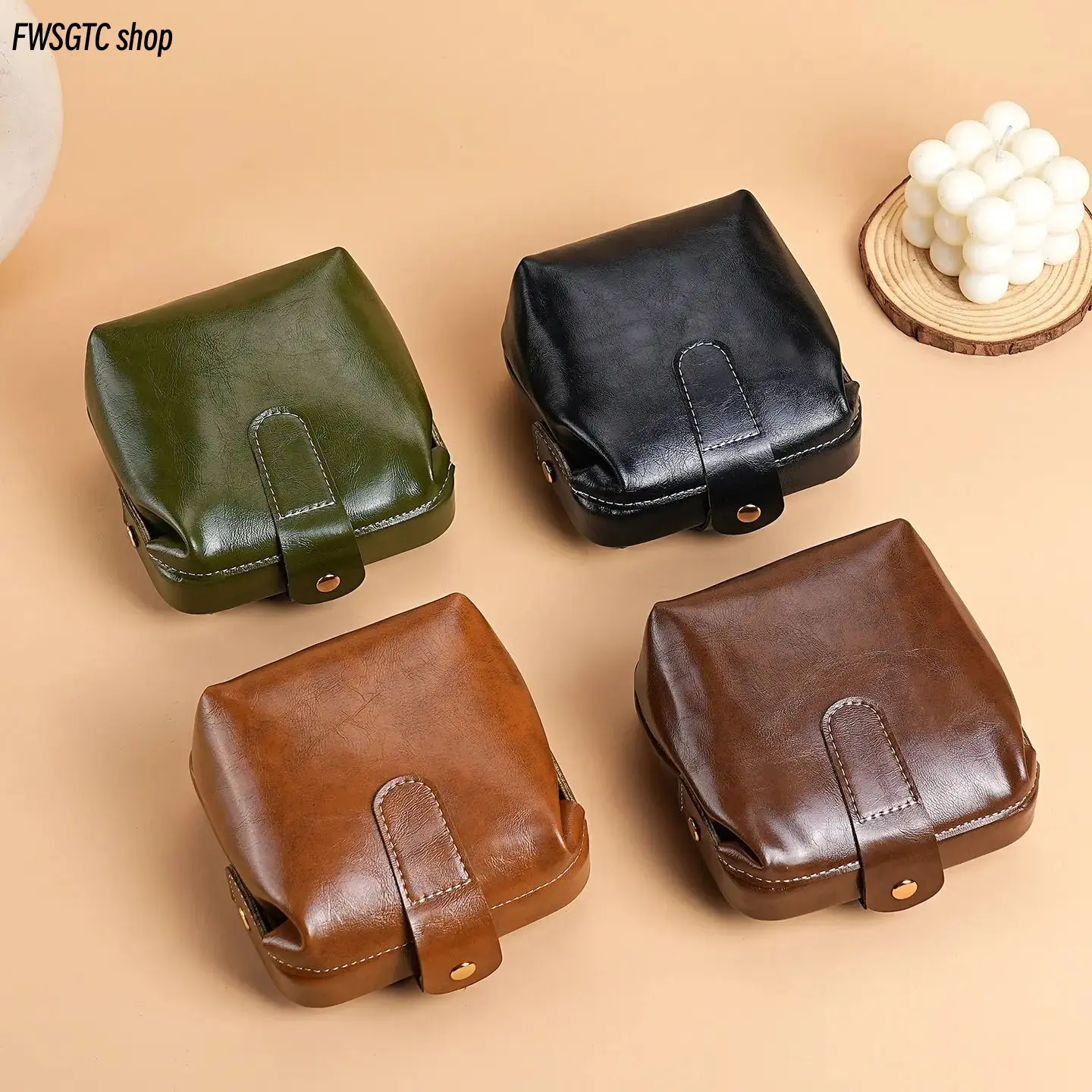 2026 New Women's Handmade Genuine Leather Vintage Cosmetic Bag - Zip Closure, Multiple Compartments, Carry-Light Mini Make Up Travel Bag Organizer, Purse for Cosmetics/Toiletries, Brushes Stay Sorted, Gift-Ready Charm