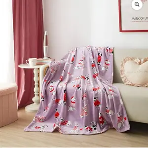 Way to Celebrate Plush Throw Blanket 50" x 60" for Valentine's Day with Dog Theme
