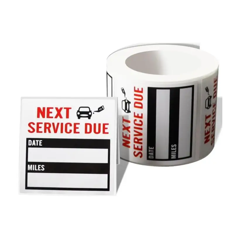 Next Service Due Sticker for Car, 150/300pcs/roll Oil Change Stickers, Removable Self Adhesive Sticker, Car Windshield Sticker