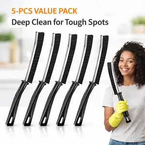 5PCS Crevice Cleaning Brush Set – Hard Bristle Gap Brush for Tiles, Windows, Kitchen & Bathroom