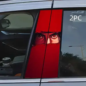 2pc Naruto Sharingan Car B Pillar Stickers, Cool Style, Anime Character Design, Easy to Apply, Durable, Suitable for Sedans, Suvs, Mpvs