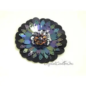 Black Iris/Black Sequin Combo Applique