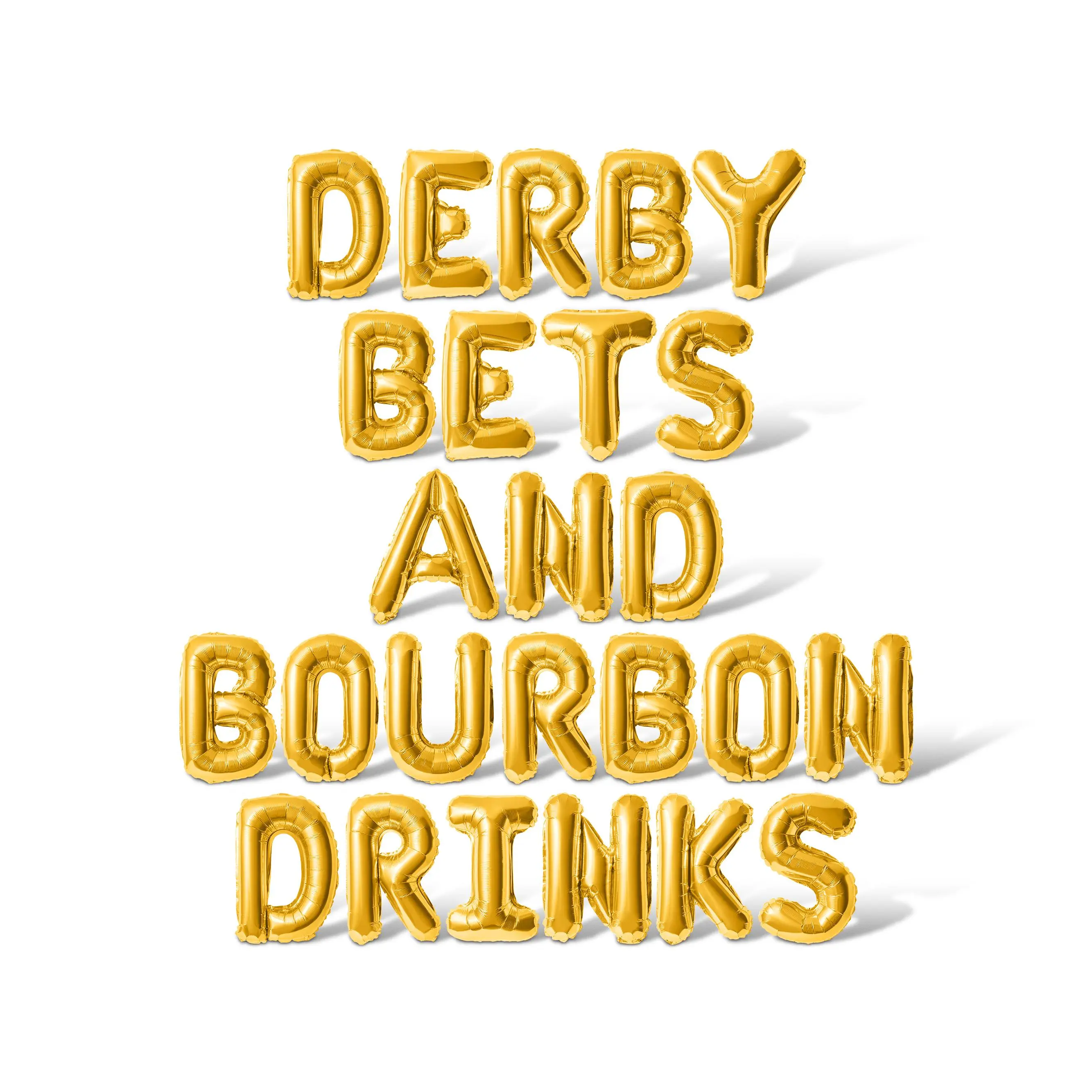 Letter Balloons - DERBY BETS AND BOURBON DRINKS 16" Inch Alphabet Letters Foil Mylar Balloon Kentucky Derby Day Party Banner