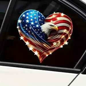 Eagle & American Flag Pattern Car Sticker, Creative Personalized Car Decal, Vehicle Exterior Decoration, Self-adhesive Durable Vehicle Scratches Masking Decal for Car Laptop Truck Motorcycle Helmet
