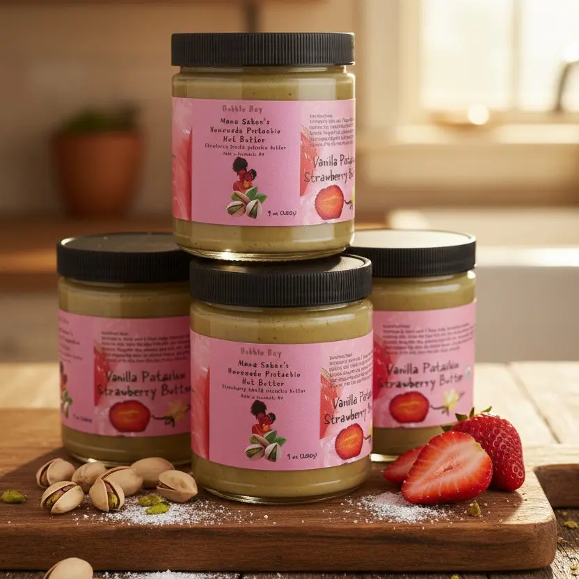 Strawberry Vanilla Pistachio Butter - Rich Flavor with Dried Fruit Notes - Ideal for Smoothies, Baking & Desserts Vitamin Fiber