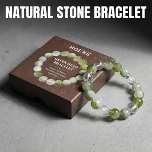 Hoexe Green Crushed Bead Bracelet Unisex Fashion Convenient Comfortable Daily Life Decorative Bracelet