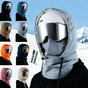 Multifunctional 3-in-1 Fleece-lined Thickened Lei Feng Hat for Men and Women, Outdoor Cycling, Skiing, Sunshade, Cold Protection, Down Warm Hat