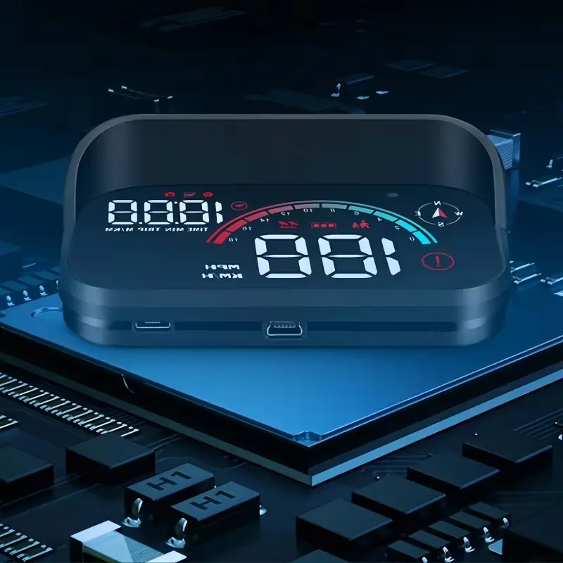 M22 Digital Head-Up Display Car Speed Monitor, GPS LCD Digital Speedometer Odometer HUD with Compass, Speed, Time, Trip, KM/H-MPH, Plug-and-Play Driving Accessory for Cars
