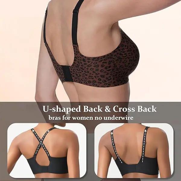 VRCOMFY Women's wireless comfortable push-up jelly bra Wireless Seamless Full Coverage Bra Everyday Tshirt Bra Natural Lift bra