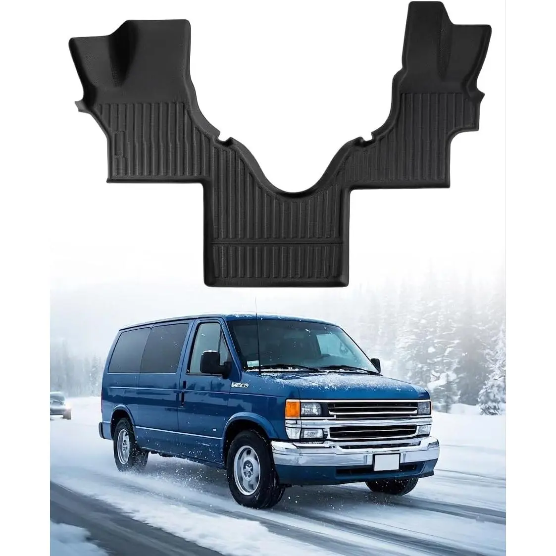 Floor Mat for  Econoline: for Econoline/E-Series 2025-2007 E150/E250/E350/E450,  Weather TPE Carpet Rubber Rug Interior  Accessories Heavy Duty RV Van Floormats  Liner