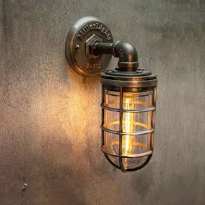 MillerLights Industrial Cage Light - Handcrafted Authenticity - Wall Sconce for Home Lighting