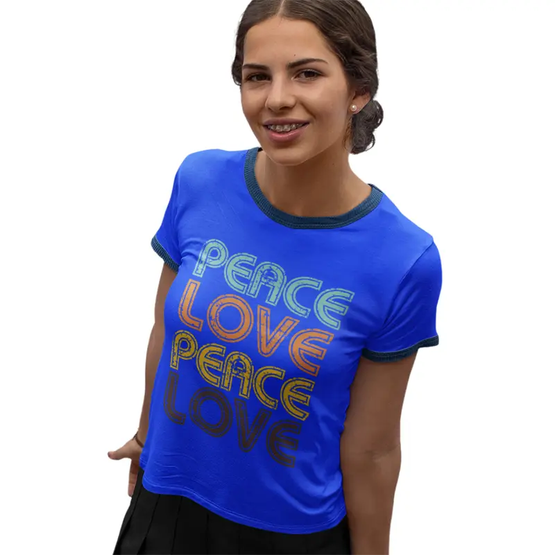 PEACE AND LOVE T-shirt | 70s shirts | Vintage hippie seventies shirt