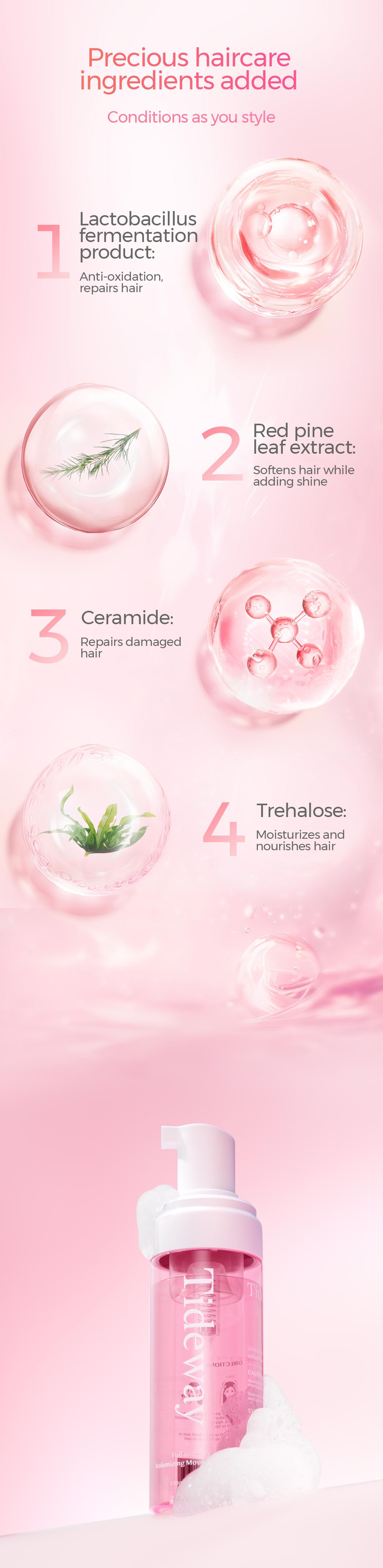 Tideway Beauty Full and Airy Volumizing Mousse - Achieve Fuller, Lighter, and Natural Hair with Long-Lasting Volume, Anti-Frizz, and Nourishing Care for All Hair Types - 5.07 oz