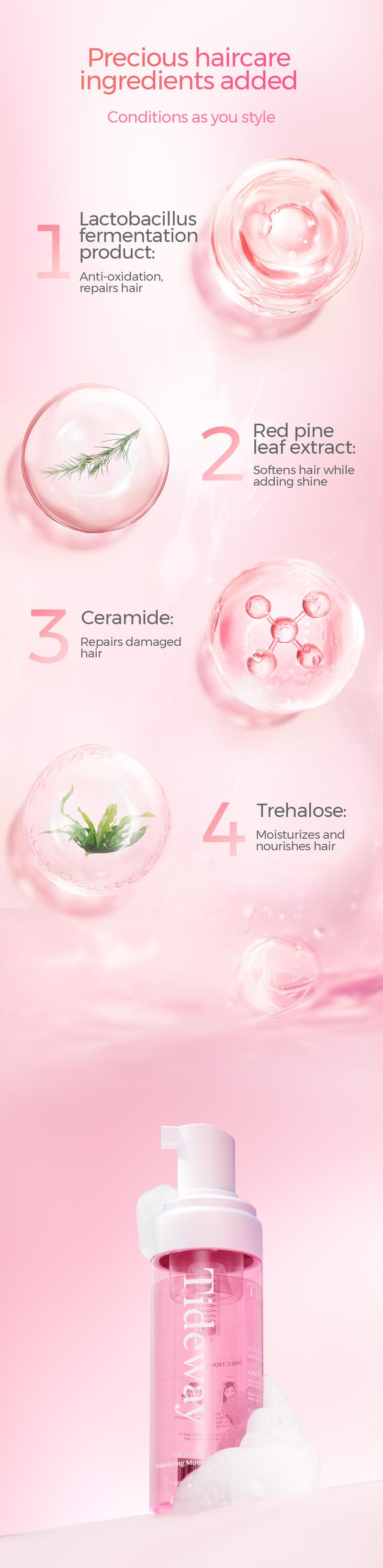 Tideway Beauty Full and Airy Volumizing Mousse - Achieve Fuller, Lighter, and Natural Hair with Long-Lasting Volume, Anti-Frizz, and Nourishing Care for All Hair Types - 5.07 oz