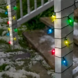 Touch of ECO TOE325 Holiday Big Lite Outdoor Solar Powered 12 LED Christmas String Light - Multi Color