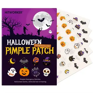 Halloween Acne Patches, 80 Sheets Invisible Concealer, Alcohol-Free, Fragrance-Free, Breathable Waterproof Facial Stickers