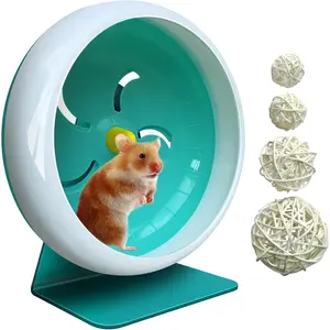 Hamster Silent Wheel Super-Silent Small Animal Exercise Wheel Accessories Quiet Running Wheels with Adjustable Stand for Hamsters Gerbils Mice Small Pet 7in Blue A
