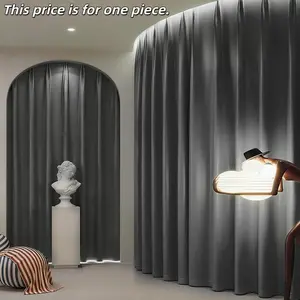 1PC High Precision Windproof Insulated Curtain, Thickened Soundproof Solid Color Simple Style, Perfect for Home Decor and Privacy Protection