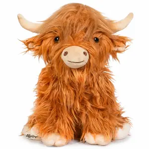 Mini Highland Cow SnugglePal | 2.5lbs, 12" | Heatable & Coolable | Mini Highland Cow Plushie | Weighted Stuffed Animal
