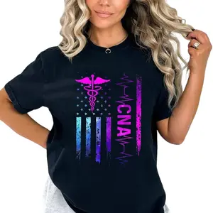 Us Flag Cna Shirt, Certified Nursing Assistant Shirt,  Cna Gift, Nurse Shirt, Cna Life,  Nurse Appreciation, Unisex T-Shirt, Gifts For New Nurse Cna, Short Sleeve Tee Shirt, Gifts For Birthday